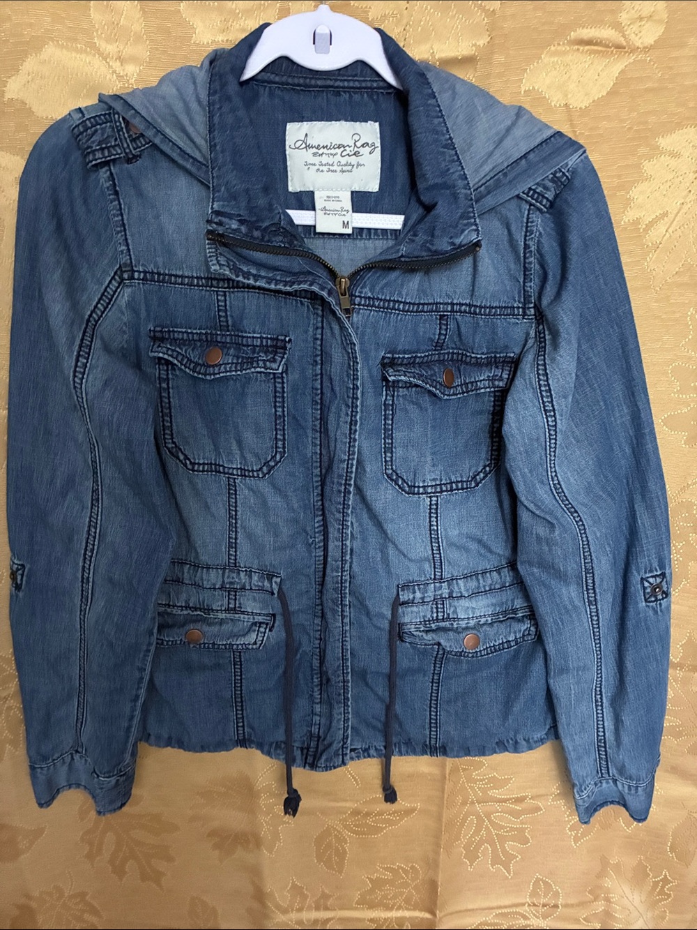American Rag Women’s Light Blue Denim Hooded Jacket